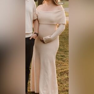 Moon River/ Bought from Tuckernuck off the shoulder sweater dress- not maternity